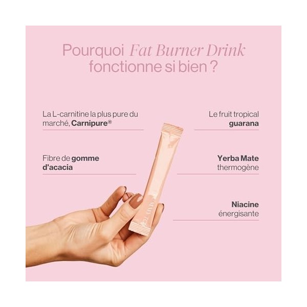 Boisson Aromatisée à la Mangue avec L-carnitine, Guarana et Extrait de Feuilles de Thé Vert - 30 Sachets pour 30 Jours - Fat 