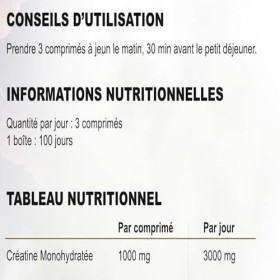 Créatine Monohydrate Creapure® - 300 Comprimés +3 Mois - Augmente les Performances Physiques & la Force Musculaire - Creati