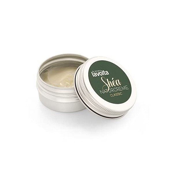 LAVOLTA crème naturelle pour la peau très sèche du visage et du corps, 100% beurre de karité purifié & vitamine E 10ml - sans