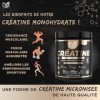 Créatine monohydrate poudre 100% pure de qualité micronisée - 90 portions - Haute Absorption - Performance, Force, Masse Musc