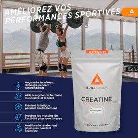 Créatine Monohydrate 100% Creapure®- 500g Creatine creapure- Certifiée et Testé en Laboratoire - Creatine pure 3000mg– Augmen