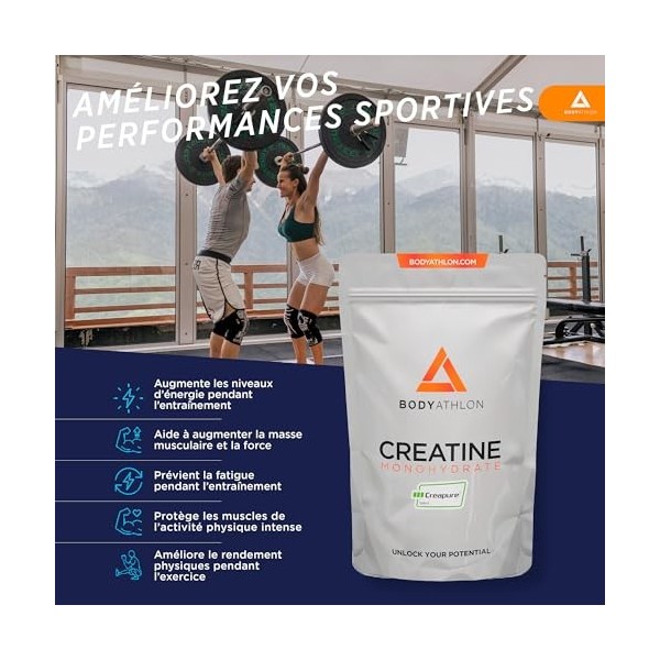Créatine Monohydrate 100% Creapure®- 500g Creatine creapure- Certifiée et Testé en Laboratoire - Creatine pure 3000mg– Augmen