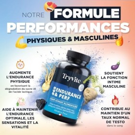 Formule Endurance Homme – Pour Circulation Sanguine – Booster Testostérone, Vigueur, Énergie – Shilajit, Maca, Ginseng, Argin