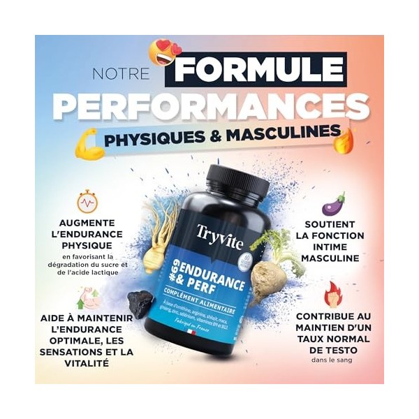Formule Endurance Homme – Pour Circulation Sanguine – Booster Testostérone, Vigueur, Énergie – Shilajit, Maca, Ginseng, Argin