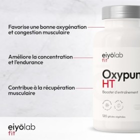 OXYPUMP HT | Pre Workout en Gélules sans Creatine | 1700mg d’Arginine + 500mg de Taurine et de Tyrosine + 100mg de Caféine | 