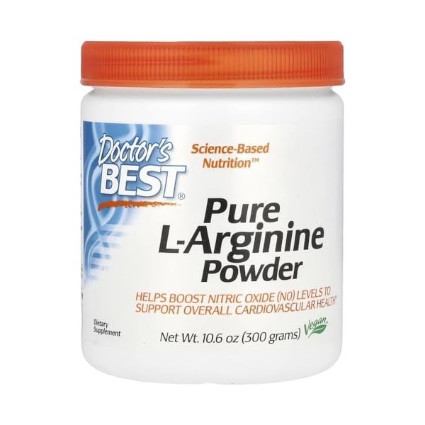 Doctors Best - Poudre Pure de L-Arginine | Soutien Énergétique et Circulatoire - 300g