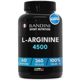 Bandini® L-Arginine 360 gélules véganes - 4500 mg de poudre dArginine pure HCL par dose journalière - Hautement dosé - Fabri