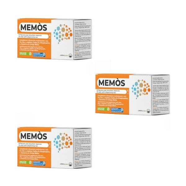 Mémoire et Concentration fatigue mentale Supplément Ginko Biloba Arginine Glutamine Vitamines cerveau Vitamine B 30 bouteille