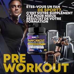 Puissant pré-entraînement pur avec Bêta-Alanine, L-Arginine, AAKG, Créatine, Caféine, Taurine | Améliore les performances phy