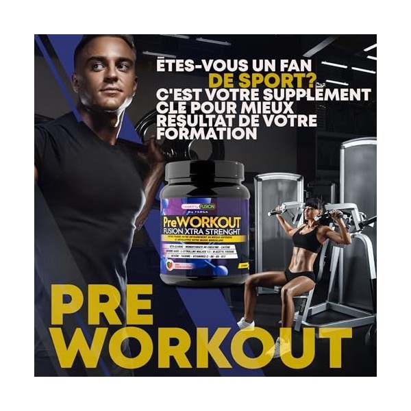 Puissant pré-entraînement pur avec Bêta-Alanine, L-Arginine, AAKG, Créatine, Caféine, Taurine | Améliore les performances phy