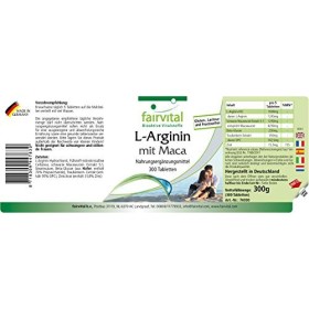Fairvital | L-arginine + Maca - Fortement dosé - avec Bêta-Glucane, OPC et zinc - 300 comprimés