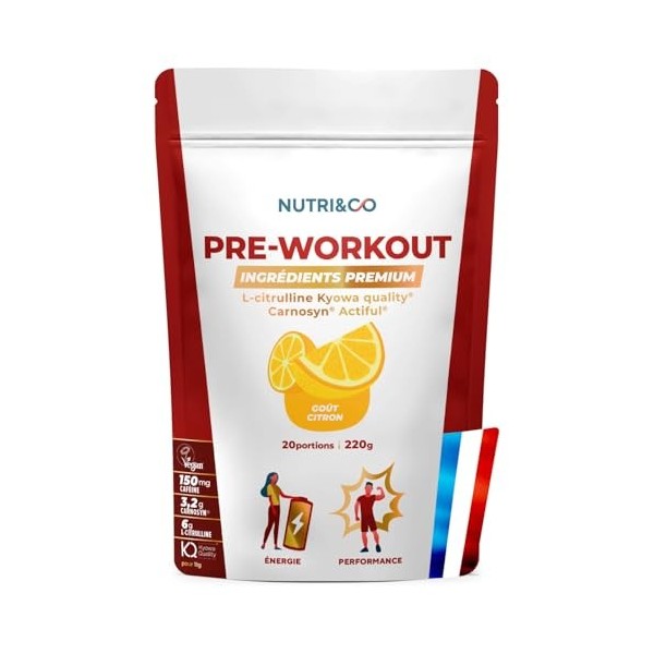 NUTRI & CO Pre-Workout en Poudre Qualité Prémium - Boisson Énergisante avec L-Citrulline KyowaQuality®, Bêta-Alanine Carnosyn