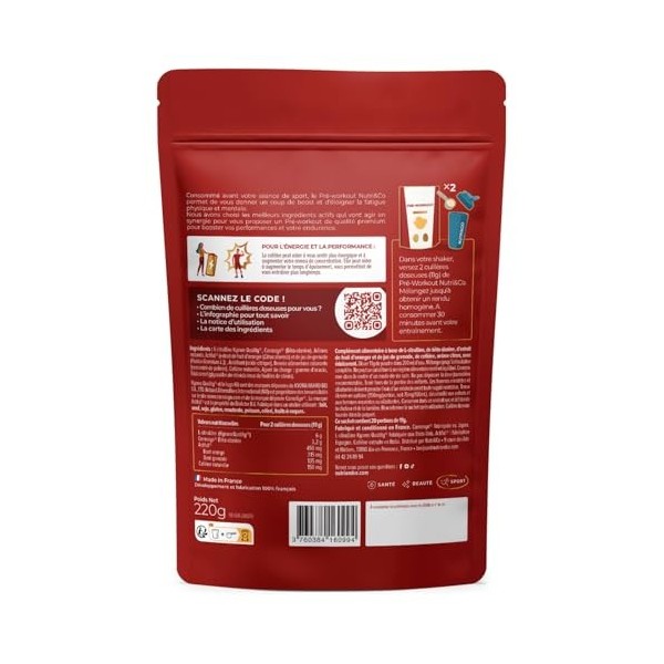 NUTRI & CO Pre-Workout en Poudre Qualité Prémium - Boisson Énergisante avec L-Citrulline KyowaQuality®, Bêta-Alanine Carnosyn