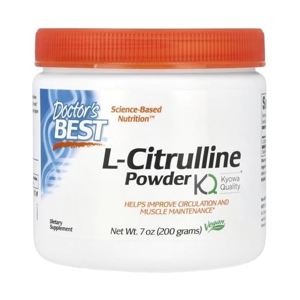 Doctors Best - Poudre de L-Citrulline | Soutient le flux sanguin et la fonction musculaire - 200g