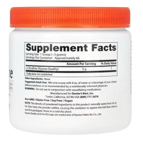 Doctors Best - Poudre de L-Citrulline | Soutient le flux sanguin et la fonction musculaire - 200g