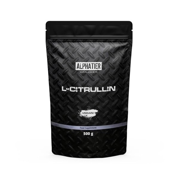 Alphatier L Citrulline Malate Poudre hautement dosée vegan + pure 500 g DL 2:1 - L-Citrulline Malate Powder - Fitness et Body