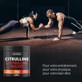 Bandini® L-Citrulline Malate poudre 2:1 500g 3g jour | Solubilité optimale, vegan, pur, haute dose, sans additifs ni OGM | 