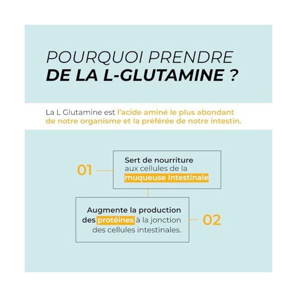 L-Glutamine - CUURE - Acide Aminé en Poudre [60g] - 100% Pure - Récupération Sport - Hautement Biodisponible - 30 Jours - Sav