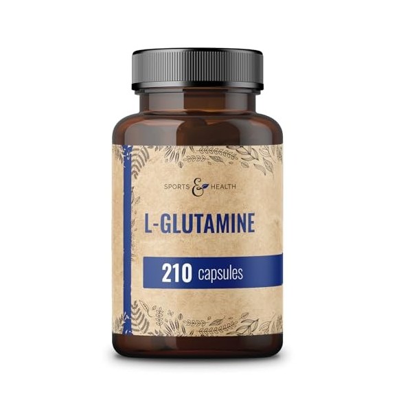 L Glutamine Gélules - 210 gélules - 750mg de L-Glutamine pure par dose journalière - acide aminé de très bonne qualité - sans