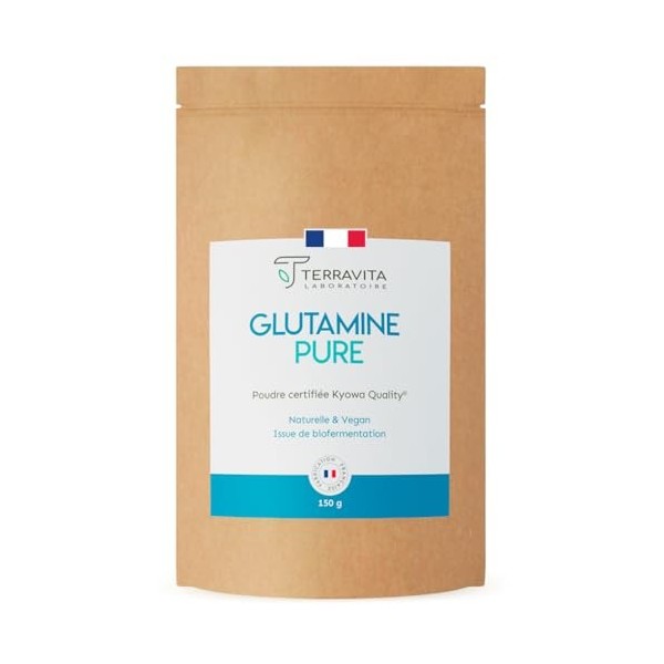 L-Glutamine Kyowa® Bio-fermentée | Poudre 100% Pure Goût Neutre | 150 g | Récupération Musculaire et Santé Intestinale | 30 P