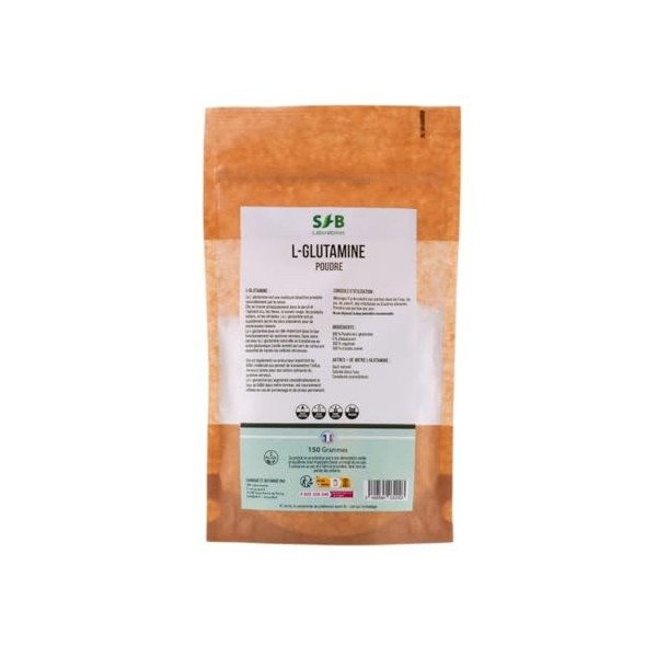 L-Glutamine en Poudre - 150 g - 100% Pure - Récupération Musculaire - Acide Aminé - Renforce la paroi Intestinale - Haute Ass