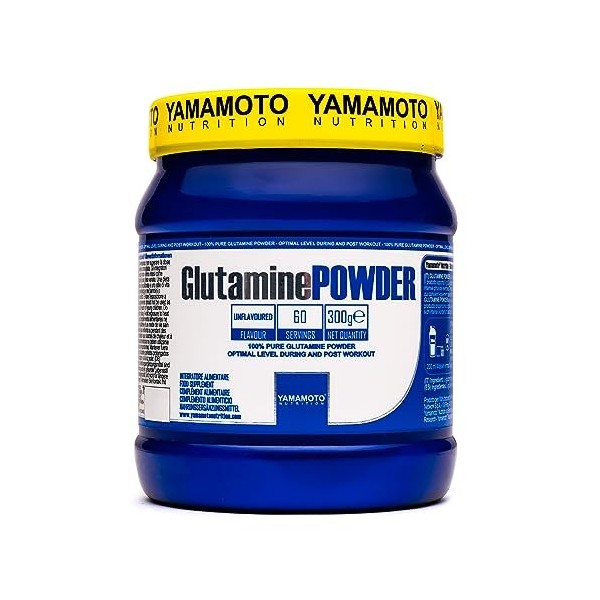 YAMAMOTO NUTRITION Glutamine POWDER 300 g, un Supplément à base de Poudre de L-Glutamine, Fonction Anti-Catabolique