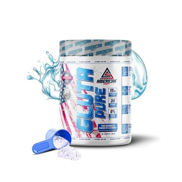 AS American Supplement - L-Glutamine - 300 g - Flacon de 2 mois - Aide à Prévenir les Douleurs Musculaires - Favorise la Régé