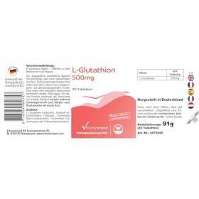 L-Glutathion 500mg - Réduit - 90 comprimés - Végan | Vitamintrend®