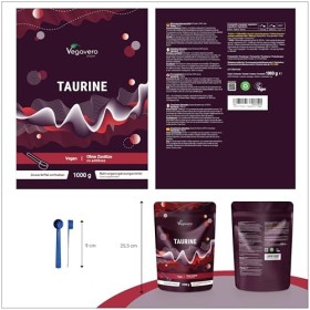Taurine Poudre 1kg | 100% Pure | Solubilité Optimale & Testée en Laboratoire | Fatigue Musculaire + Performance | Vegan & San