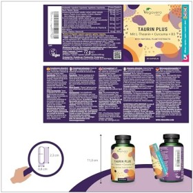 L-taurine 1000mg | Avec L-theanine et Curcuma | Anti Age & Fatigue + Performance Sportive | Vegan & Sans Additifs | Vegavero®