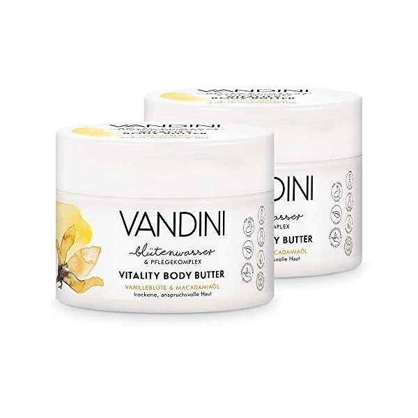 VANDINI Vitality Crème hydratante corps femme à la fleur de vanille et à lhuile de macadamia - creme corps hydratante peaux 