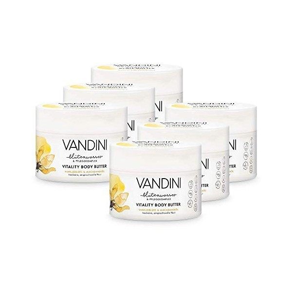 VANDINI Vitality Crème hydratante corps femme à la fleur de vanille et à lhuile de macadamia - creme corps hydratante peaux 