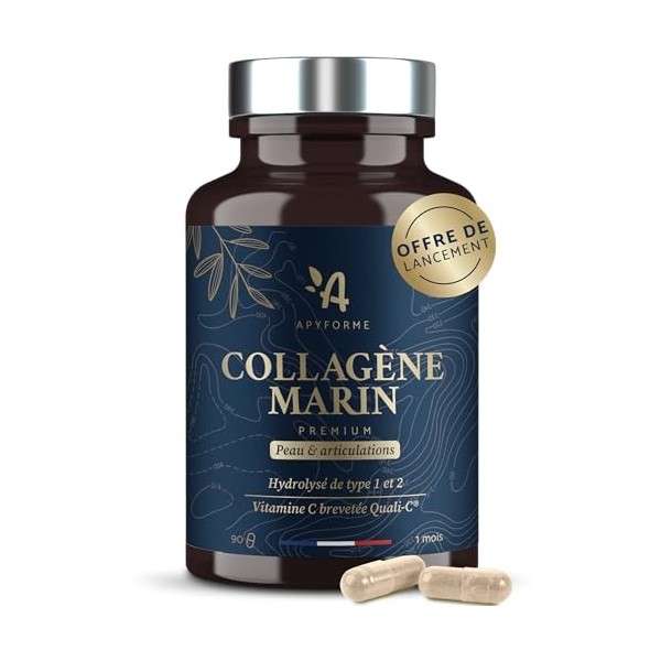 Collagene Marin + Acide Hyaluronique - Peau Revitalisée et Articulations Renforcées - Enrichi en Vitamine C - Collagène Premi