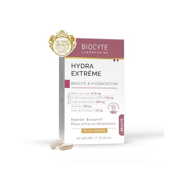 BIOCYTE Hydra Extrême - Acide Hyaluronique, Aloe Vera, Vitamine C et E, Huile de Bourrache - Hydrate, Nourrit & Protège La Pe
