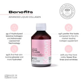 Bouteille liquide avancée de collagène marin hydrolysé – 5000mg de collagène, vitamines A, C – Soutien de la peau – Saveur fr