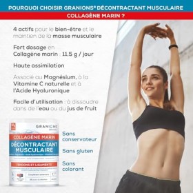 Granions - COLLAGENE MARIN Décontractant Musculaire - Collagene Marin Poudre, Magnesium Vitamine C - Collagene Pour Relaxatio