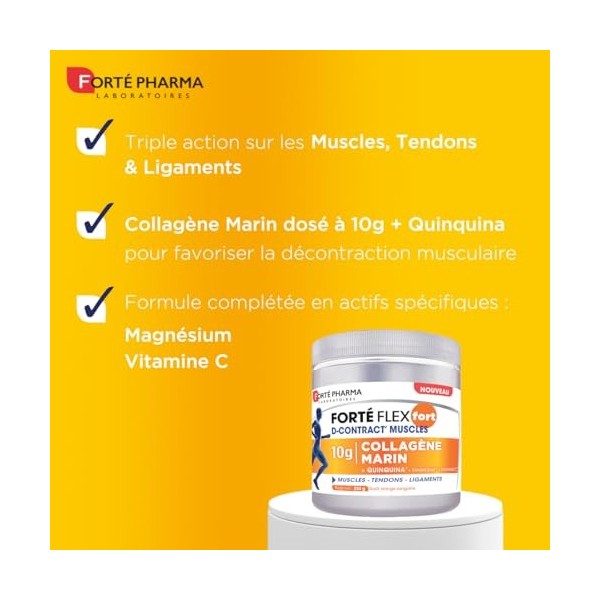 Forté Pharma - Forté Flex Fort D-Contract Muscles - Collagène marin hydrolysé type 1 10g - Muscles, tendons, ligaments - Qui