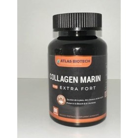 Atlas Biotech Collagène Marin Extra Fort, 90 Gélules de 300mg, Antioxydant, Hydratation de la Peau et des Cheveux, Protège Os