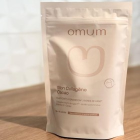 OMUM - Mon Collagène Cacao Elasticité Hydratation Anti-Age - 180 gr 1 mois - Complément Acide Hyaluronique, Vitamines C, Coll