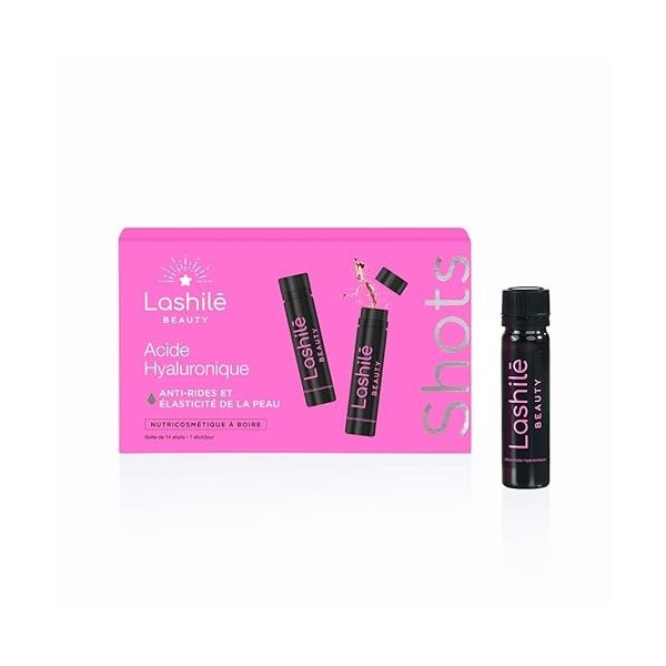 Lashilé Beauty - Shots Acide Hyaluronique 150 mg - Anti-rides et élasticité de la peau - Nutricosmétique à boire - Programme 