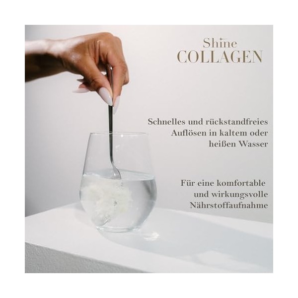 Collagène Shine Premium - Peptides de Collagène Pur 100% Type 1, 2, 3 Poudre Hydrolysée Hautement Soluble Sans Goût Anti-âge