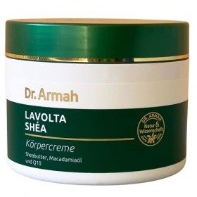 LAVOLTA crème corporelle naturelle pour peau sèche et sensible à base de beurre de karité, dhuile damande, dhuile de macad