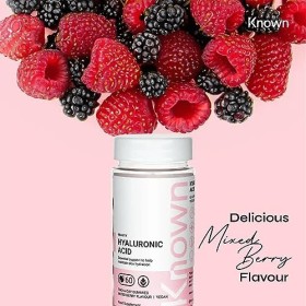 Délicieuses gommes à l’acide hyaluronique – 100mg de HA – Soutient l’hydratation de la peau – Saveur fruits rouges – 60 gummi