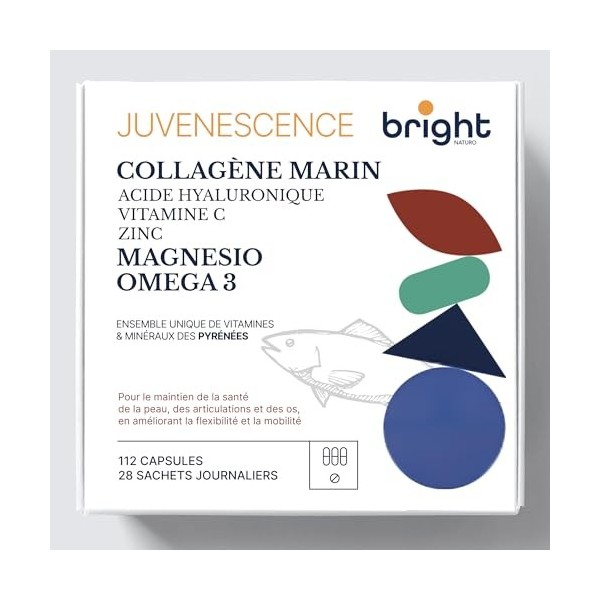 Complément de Collagène Marin, Acide Hyaluronique, Magnésium Chélaté et Oméga-3 pour la Santé de la Peau, des Articulations e