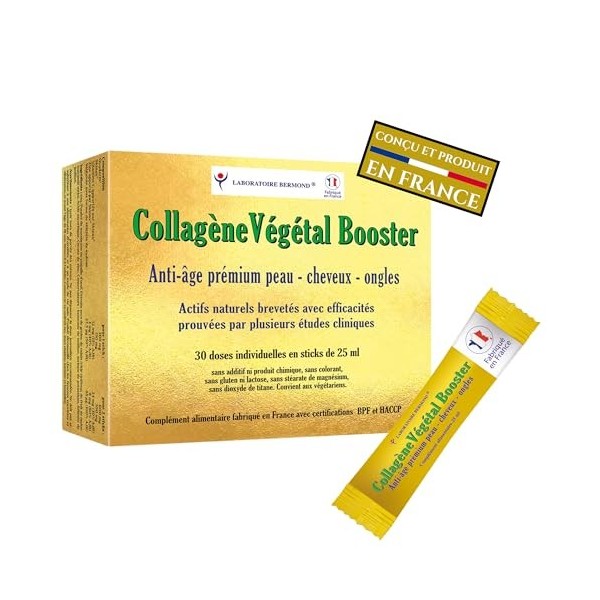Collagene Vegetal Booster liquide - 30 x 25 ml - Anti-age premium - Beaute Peau - Cheveux - Ongles - Actifs naturels brevetés