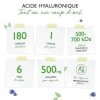 Acide Hyaluronique Végétalien - 500 mg dacide hyaluronique - 180 gélules pour 6 mois - 500-700 kDa - Végétal Fermenté Haute 