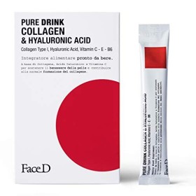 Face D - Pure Drink Complément Alimentaire en Sticks de Collagène et Acide Hyaluronique, 30 Sticks de 15 ml