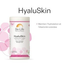 BE-LIFE | HYALUSKIN | Complément alimentaire | Peau | Hydratation | Réduit lapparence des rides | Acide hyaluronique & colla