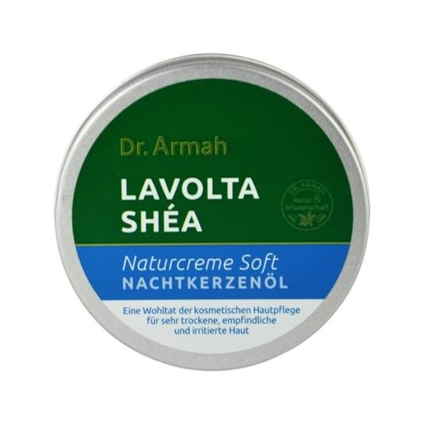 LAVOLTA crème douce naturelle pour la peau 100% beurre de karité & vitamine E avec huile donagre pour peau très sèche & sens