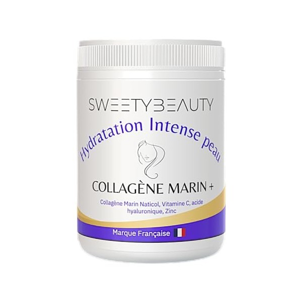 Sweety beauty - Poudre de Collagène Marin+ - Sans sucre - Sans gluten - Complément alimentaire - Contient de lAcide Hyaluron